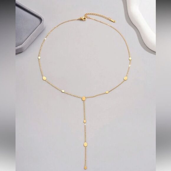 Elegant Gold y shape Necklace N1009 - Picture 2 of 5